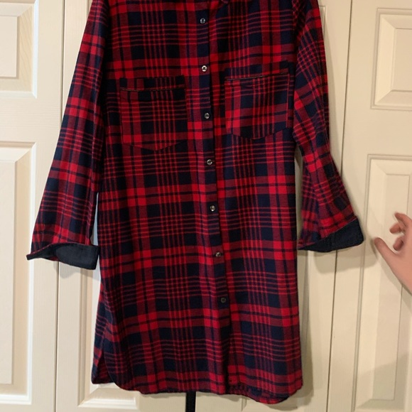 Red and blue flannel tunic - Picture 4 of 4